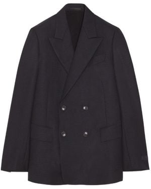 Lanvin Double-Breasted Long-Sleeved Jacket - Blue