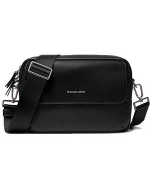 Michael Kors Hudson Logo Plaque Crossbody Bag - Black