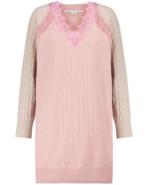 Stella McCartney Lace-Trimmed Wool Minidress - Pink