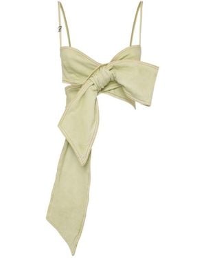 Blumarine Denim Top W/Bow - Green