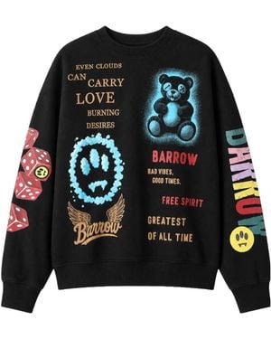 Barrow Pattern-Printed Crewneck Sweatshirt - Black