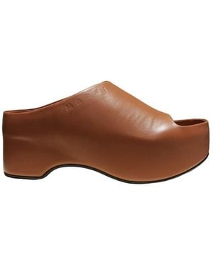 Marni Leather Mules - Brown