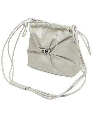 DIESEL Scrunch-D Leather Bucket Bag - White