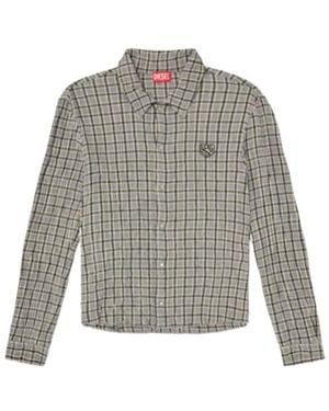 DIESEL Check Shirt With Seersucker Effect - Grey