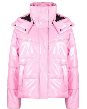 MSGM Logo Printed Padded Jacket - Pink