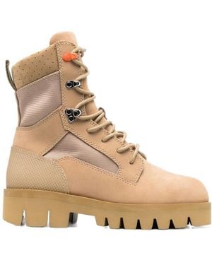 Heron Preston Lace-Up Military Boots - Natural
