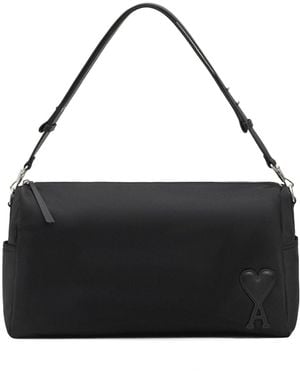 Ami Paris Logo Patch Large Shoulder Bag - Black