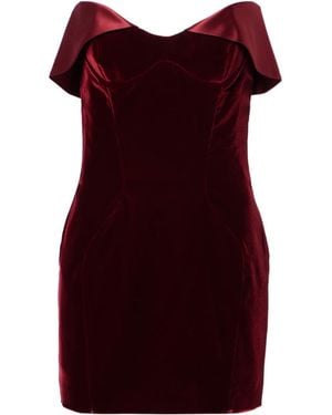 Mugler Velvet Trim Mini Dress - Red