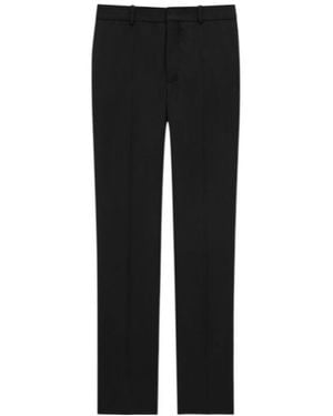 Saint Laurent High Waist Slim Fit Trousers - Black