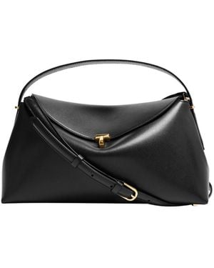 TOTEME T-Lock Logo Shoulder Bag - Black