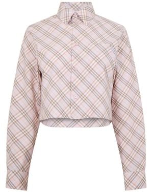 Burberry Plaid Long-Sleeve Shirt - Pink