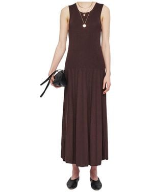 JOSEPH Ribbed Midi Dress - Brown