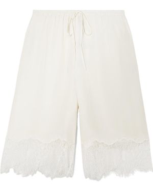 STAUD Verano Lace-Trimmed Shorts - White