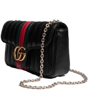 Gucci Jetset Gg Marmont Small Shoulder Bag - Black