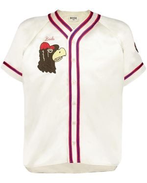 Bode Logo Embroidered Redtail Baseball Shirt - White