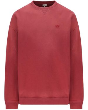 Loewe Crew Neck Long-Sleeved Sweatshirt - Red