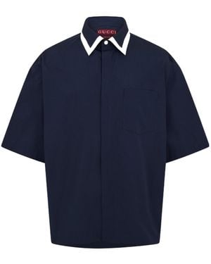 Gucci Logo Short Sleeve Shirt - Blue