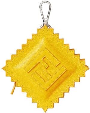 Fendi Raviolo Ff Motif Charm - Yellow