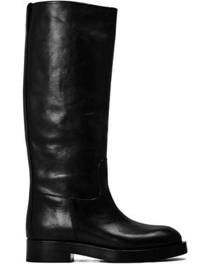 Paris Texas Solid Color Knee High Boots - Black