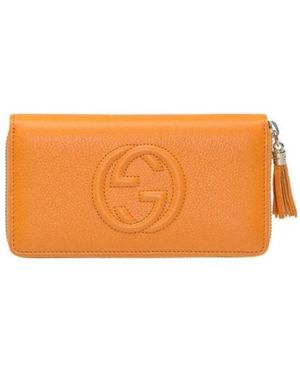 Gucci Gg Decorated Wallet - Orange