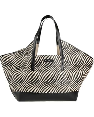 Marni Large Two-Color Tote Bag - Black