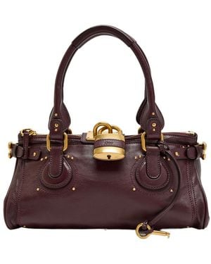 Chloé Grainy Shoulder Bag - Purple