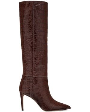 Paris Texas Stiletto 85 Embossed Knee-High Boots - Brown