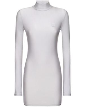 Coperni High-Necked Long-Sleeved Mini Dress - White