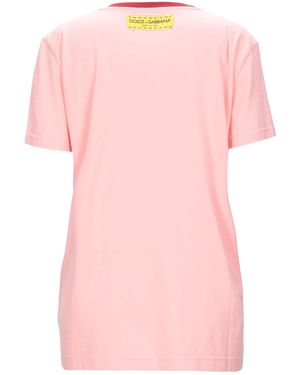 Dolce & Gabbana Solid Colour Short Sleeve T-Shirt - Pink