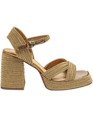 Castañer Woven High-Heel Sandals - Metallic