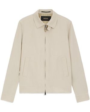 BOSS Collared Long-Sleeved Casual Jacket - Natural