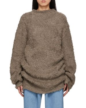 Hope Logo Round-Neck Knitted Sweater - Brown