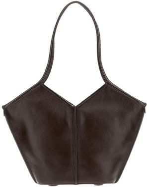 Hereu Calella S Leather Tote Bag - Brown