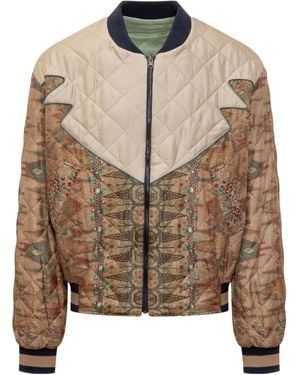 Pierre Louis Mascia Quilted Bomber Jacket - Brown