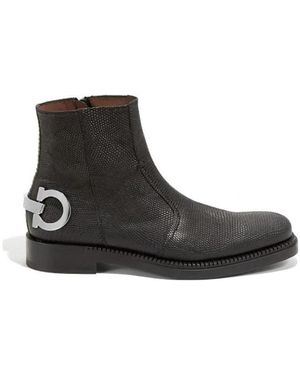 Ferragamo Logo Details, Boots - Black