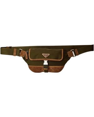 Prada Logo Belt Bag - Brown