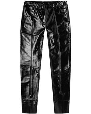 Rick Owens Ankle-Slit Faux-Leather Leggings - Black