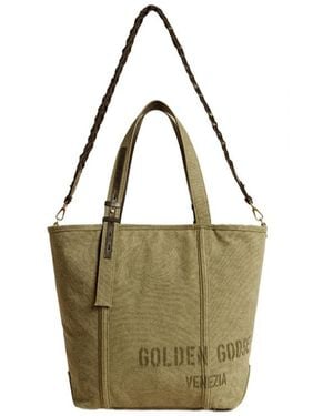 Golden Goose Logo Printed Tote Bag - Green