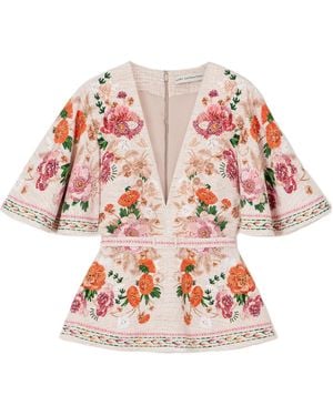 Mary Katrantzou Printed Jersey Blouse - Red