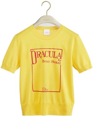 Dior Book Cover Short-Sleeved Jumper - Yellow
