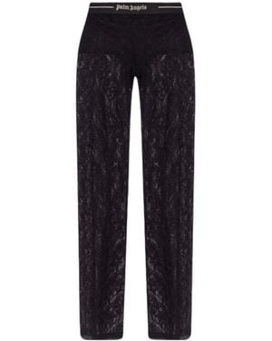 Palm Angels Lace-Floral Trousers - Blue