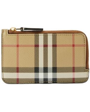 Burberry Vintage Checked Zipped Cardholder - Natural