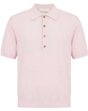 Closed Short Sleeve Cotton Polo Shirt - Pink