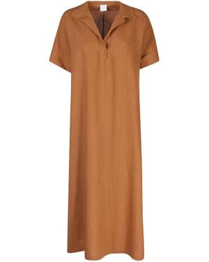 Eleventy Short Sleeve Dress - Brown
