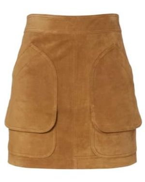 Veronica Beard Norwood Suede Miniskirt - Natural
