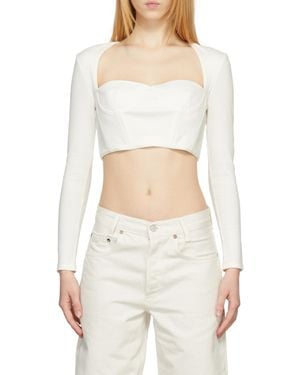 ROKH Low-Neck Short T-Shirt - White