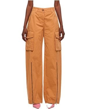 Stella McCartney Straight-Leg Ankle-Zip Cargo Trousers - Orange