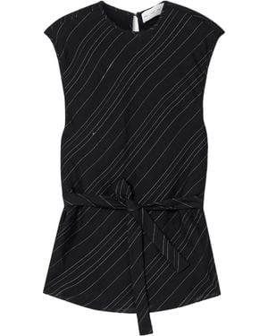 Proenza Schouler Trina Striped Belted Top - Black