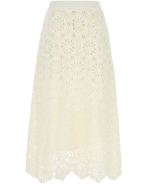 FARM Rio Flower Crochet Skirt - White