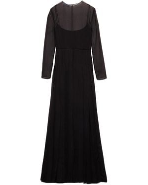 Prada Long Silk Chiffon Dress - Black